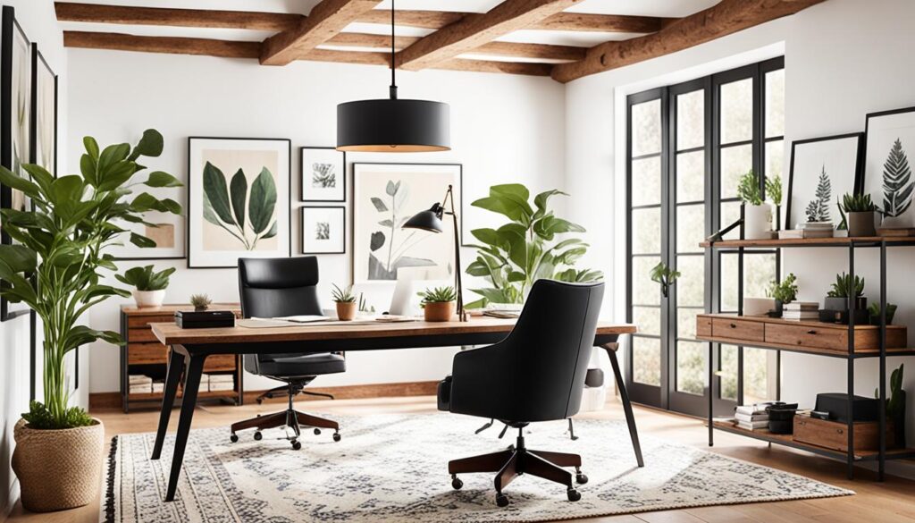 Rustic modern mix for cottagecore home office