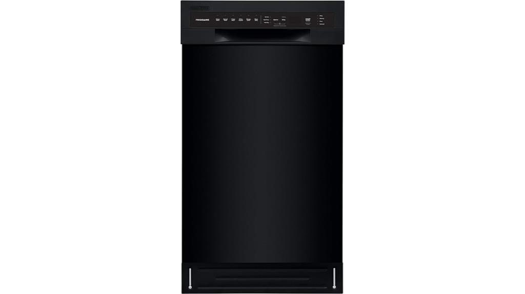 compact black frigidaire dishwasher