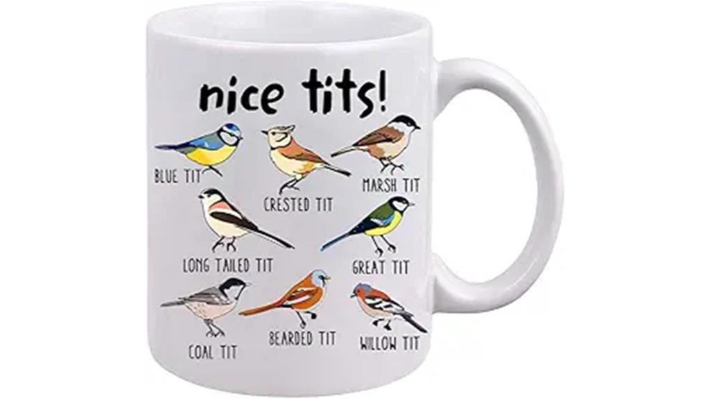 humorous bird themed coffee mug