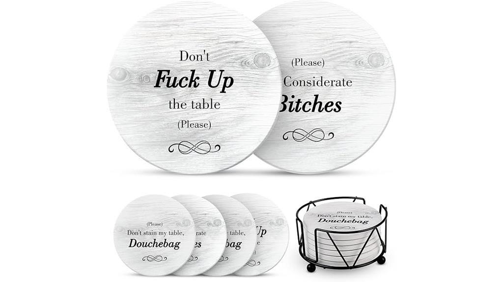 humorous coasters for various occasions