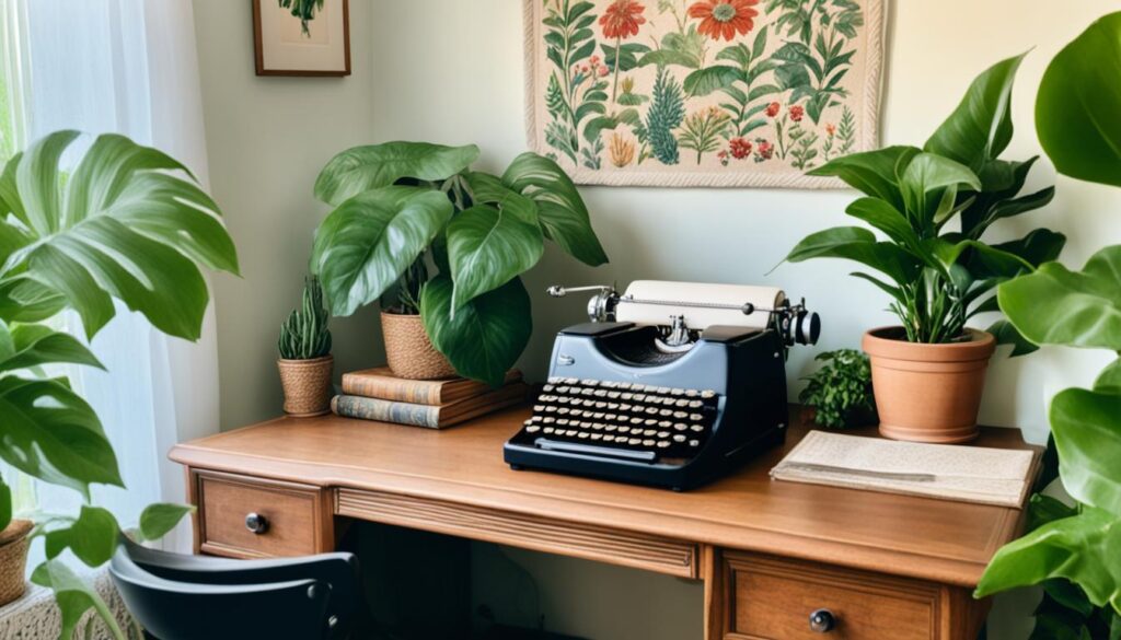 personalized decor in a cottagecore home office