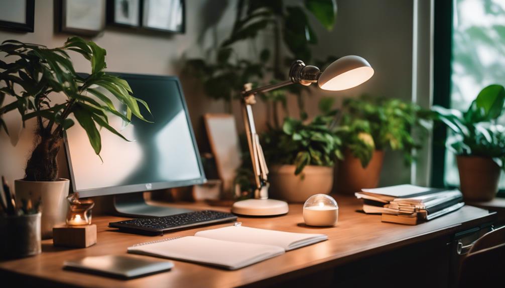 stylish workspace desk illumination