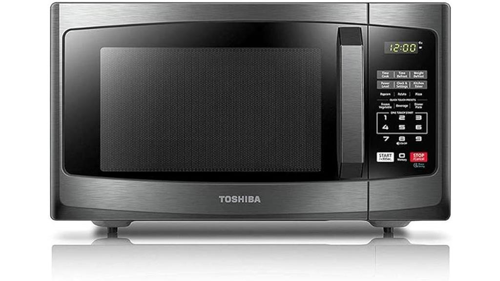 toshiba black stainless microwave