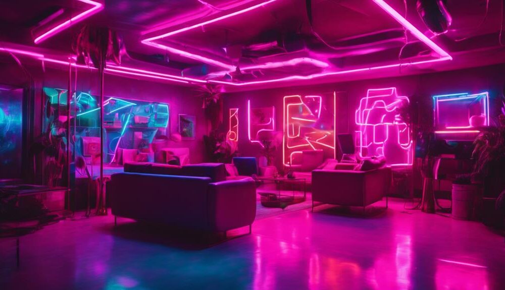 vibrant neon light decor