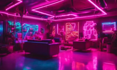 vibrant neon light decor