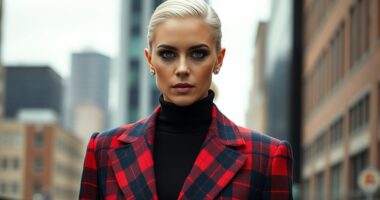 aubrey plaza s fashionable plaid