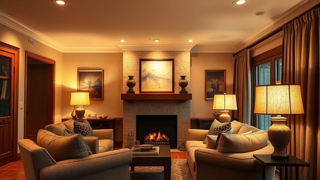 layered cozy lighting design