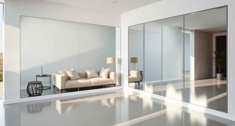 mirror enhanced spatial illusion