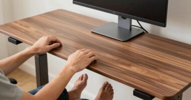 adjustable standing desk setup