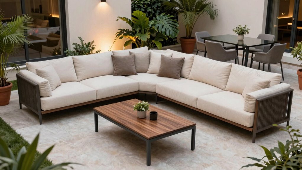 furniture defines patio zones