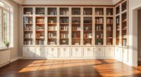 large bookcases with doors