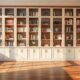 large bookcases with doors