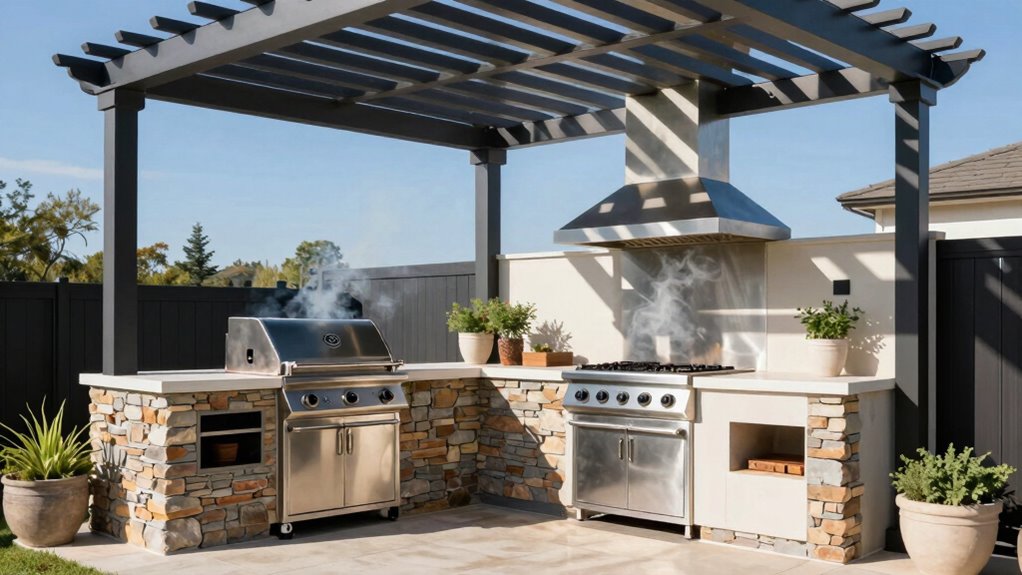 optimize outdoor kitchen airflow