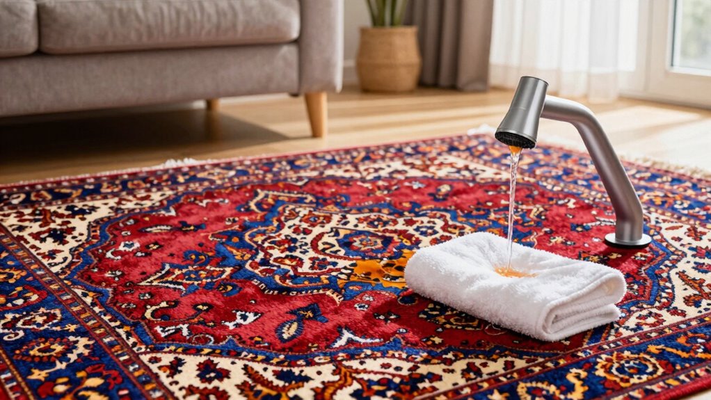 spot stains promptly clean