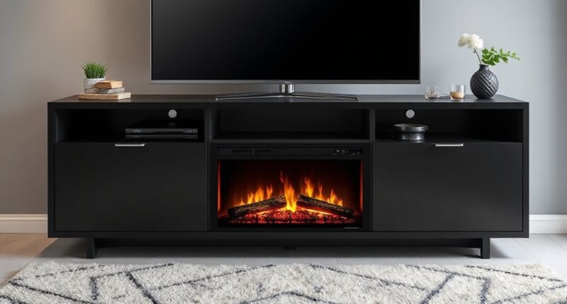 top electric fireplace stands